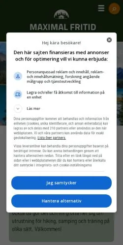 Podgląd witryny Maximal Fritid, medium z kraju Szwecja do artykułów sponsorowanych