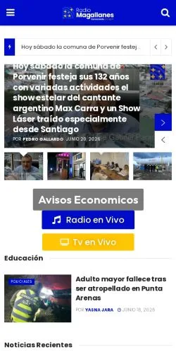 Anteprima del sito Radio Magallanes, media di Spagna per articoli sponsorizzati
