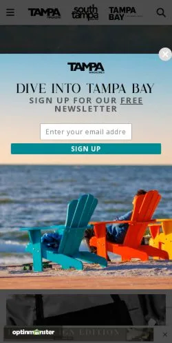 Aperçu du site Tampa Magazine, média de États-Unis pour articles sponsorisés