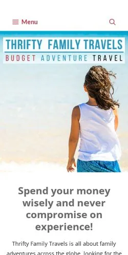 Anteprima del sito Thrifty Family Travels, media di Stati Uniti per articoli sponsorizzati