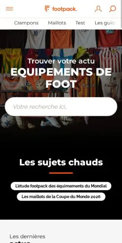 Aperçu du site Footpack, média de France pour articles sponsorisés
