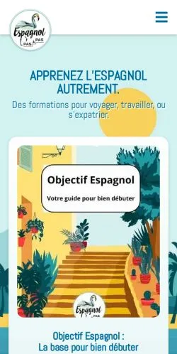 Anteprima del sito Espagnol Pas À Pas, media di Francia per articoli sponsorizzati