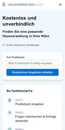 Podgląd witryny HausverwalterScout, medium z kraju Niemcy do artykułów sponsorowanych