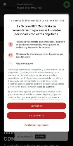 Forhåndsvisning av nettstedet La Octava, medium fra Mexico for sponsede artikler