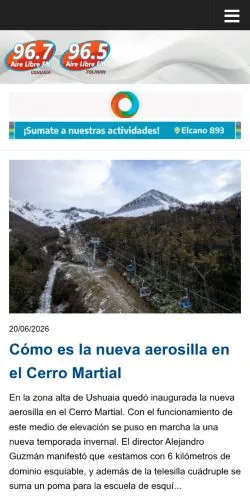 Vista previa del sitio Aire Libre 96-3, medio de Argentina para artículos patrocinados
