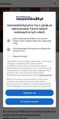 Anteprima del sito Rzeszowska24, media di Polonia per articoli sponsorizzati