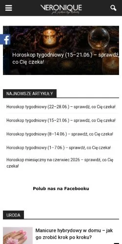 Anteprima del sito Veronique, media di Polonia per articoli sponsorizzati