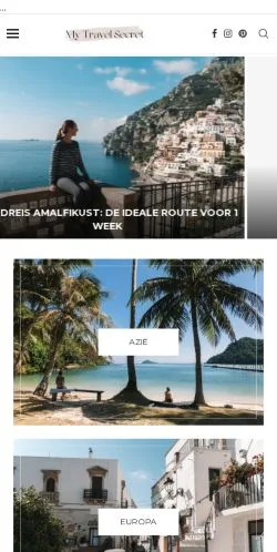 스폰서 기사용 네덜란드 매체 My Travel Secret 사이트 미리보기