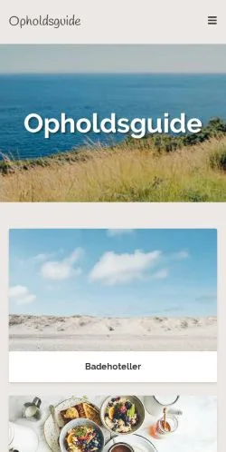 Pré-visualização do site Opholdsguide, meio de Dinamarca para artigos patrocinados