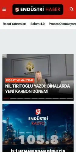 スポンサード記事向けのトルコメディア、ST Endüstri Haberのサイトプレビュー