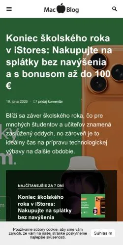 스폰서 기사용 슬로바키아 매체 MacBlog 사이트 미리보기