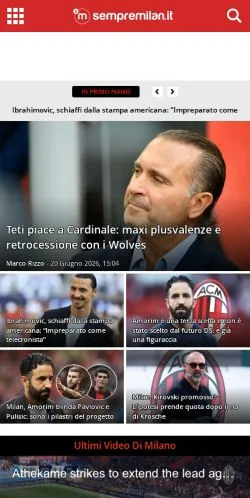 Podgląd witryny Sempre Milan, medium z kraju Włochy do artykułów sponsorowanych