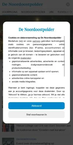 Anteprima del sito Voorpagina, media di Paesi Bassi per articoli sponsorizzati