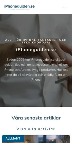 Anteprima del sito Startsida → iPhoneguiden.se, media di Svezia per articoli sponsorizzati