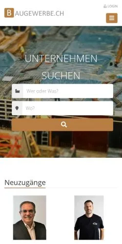 スポンサード記事向けのスイスメディア、baugewerbeのサイトプレビュー