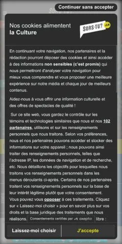 Forhåndsvisning av nettstedet Sors-tu?, medium fra Canada for sponsede artikler
