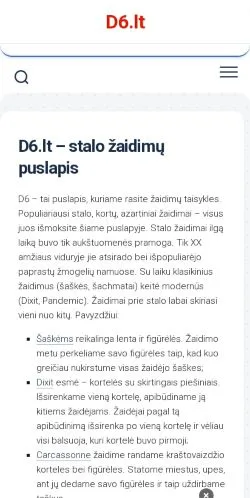 Preview of the D6 website, a media outlet in Lithuania for sponsored articles