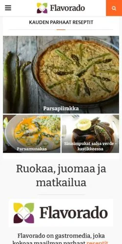 Anteprima del sito Flavorado, media di Finlandia per articoli sponsorizzati