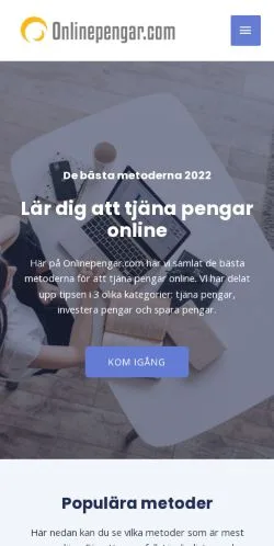 Podgląd witryny Onlinepengar, medium z kraju Szwecja do artykułów sponsorowanych