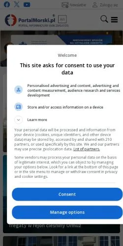 Anteprima del sito Portal Morski, media di Polonia per articoli sponsorizzati