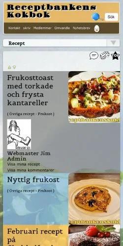 Anteprima del sito Recept och matsajt, media di Svezia per articoli sponsorizzati