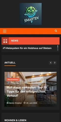 Forhåndsvisning av nettstedet Smarten Wohnraum, medium fra Tyskland for sponsede artikler