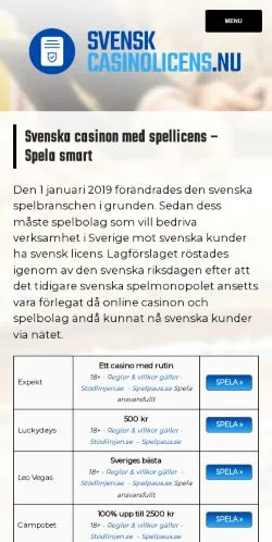 스폰서 기사용 스웨덴 매체 Svenska Casinon Med Licens 사이트 미리보기