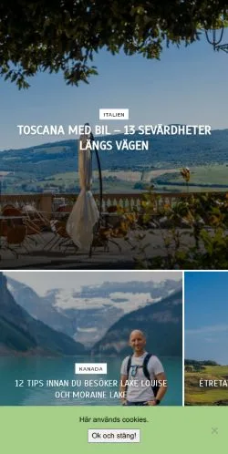 Anteprima del sito Upplevelsebloggen, media di Svezia per articoli sponsorizzati