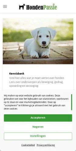 Anteprima del sito HondenPassie, media di Paesi Bassi per articoli sponsorizzati