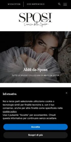 Anteprima del sito Sposi Magazine, media di Italia per articoli sponsorizzati