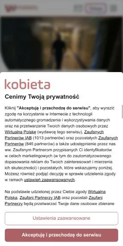 Podgląd witryny WP Kobieta, medium z kraju Polska do artykułów sponsorowanych