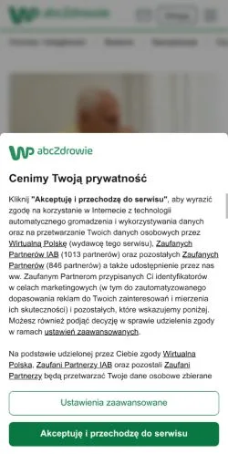 Podgląd witryny WP AbcZdrowie, medium z kraju Polska do artykułów sponsorowanych
