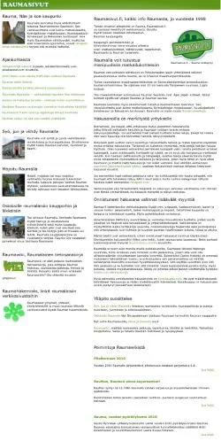Podgląd witryny Rauma Info, medium z kraju Finlandia do artykułów sponsorowanych