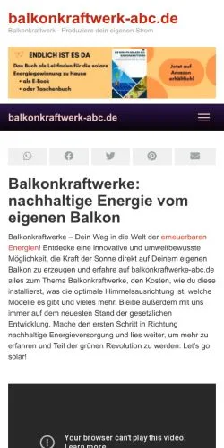 Anteprima del sito Balkonkraftwerke ABC, media di Germania per articoli sponsorizzati