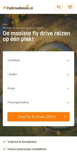 Anteprima del sito Fly Drive Vakanties, media di Paesi Bassi per articoli sponsorizzati