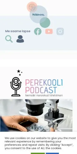 Forhåndsvisning av nettstedet Perekool, medium fra Estland for sponsede artikler