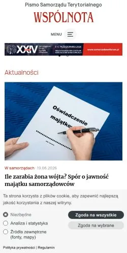 Anteprima del sito Wspólnota, media di Polonia per articoli sponsorizzati