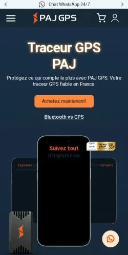 Anteprima del sito PAJ GPS France, media di Francia per articoli sponsorizzati