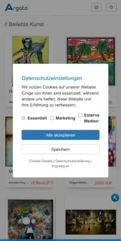 Forhåndsvisning av nettstedet Argato, medium fra Tyskland for sponsede artikler