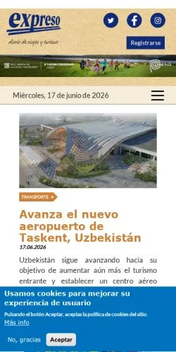 Podgląd witryny expreso, medium z kraju Hiszpania do artykułów sponsorowanych