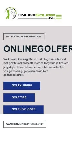 Anteprima del sito Onlinegolfer, media di Paesi Bassi per articoli sponsorizzati