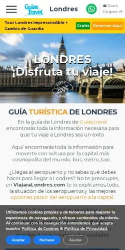 Anteprima del sito Viajar a Londres, media di Spagna per articoli sponsorizzati