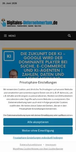 Anteprima del sito Digitales Unternehmertum, media di Germania per articoli sponsorizzati