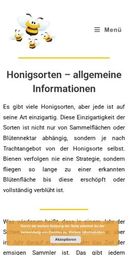 Anteprima del sito Honigsorten, media di Germania per articoli sponsorizzati