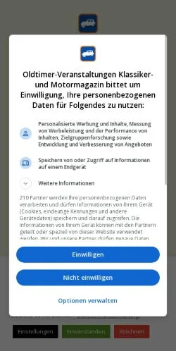 Anteprima del sito Oldtimer-Veranstaltungen, media di Germania per articoli sponsorizzati
