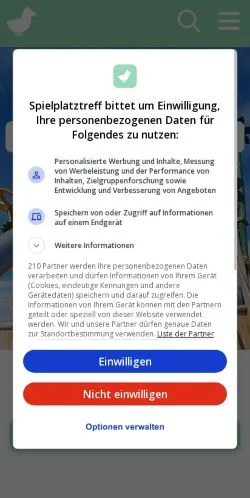 Anteprima del sito spielplatztreff, media di Germania per articoli sponsorizzati