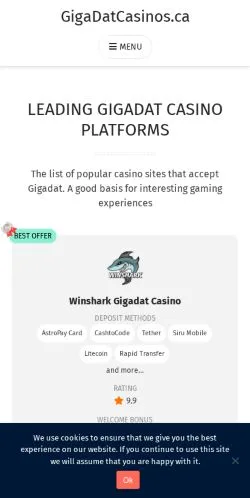 스폰서 기사용 캐나다 매체 Gigadat Casinos 사이트 미리보기