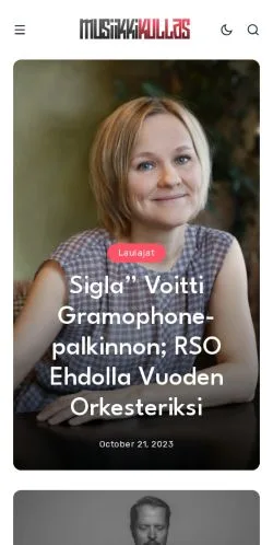 Anteprima del sito MusiikkiKullas, media di Finlandia per articoli sponsorizzati