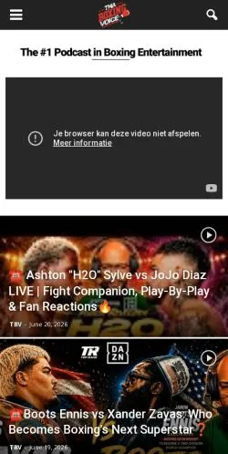 Voorbeeld van de site - Tha Boxing Voice, medium uit Verenigde Staten voor gesponsorde artikelen