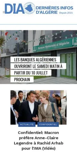 Anteprima del sito DIA Algérie, media di Francia per articoli sponsorizzati